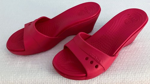 Crocs hot pink wedge - pink, size