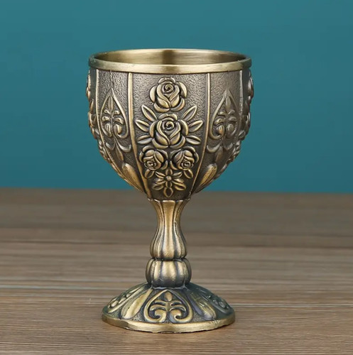 Bronze vintage metal wine - 2x,