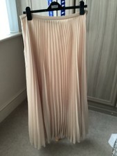 Zara Woman Knife Pleated Maxi Skirt Blush Pink Fully Lined