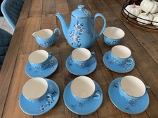 Coffee Set In Maytime By Palissy Of England. Botanical Pattern 1940s