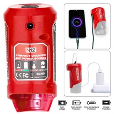 Charger USB DC 12V Adapter For Milwaukee 48-59-1201 M12 Heated Jacket Battery