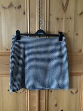 H&M DIVIDED LADIES MINI SKIRT UK M TRENDY BLACK/WHITE DOGTOOTH CHECK VGC