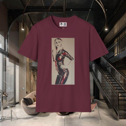 Leather fashion graphic tee - leather,