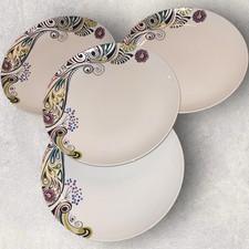 Denby Monsoon Cosmic Cream 4x Dinner Plates 11” 28.5cm New w/out Tags Excellent