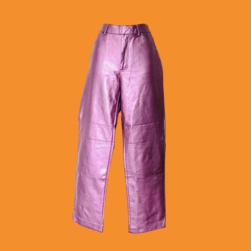 Metallic pink faux leather - faux,