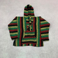 Vintage Baja Hoodie funky abstract patterned thick knitted jacket Men's M