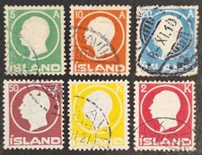 Iceland 1912, "King Frederik V111" 6x Stamps Used (up to 2k.)