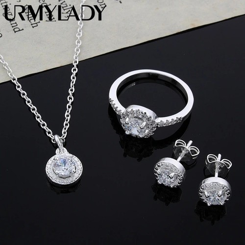 Silver necklace earring - silver, ring