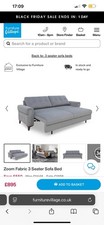 Zoom Fabric 3 Seater Sofa Bed Grey Grey Velvet
