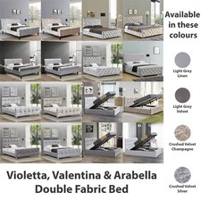 Fabric Double Bed Ottoman 4FT6