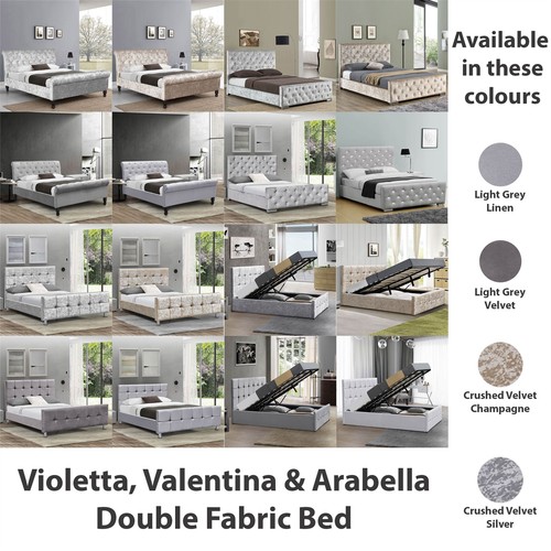 Fabric double bed ottoman 4ft6 - bed,