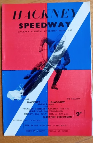 Hackney speedway programme - hackney,
