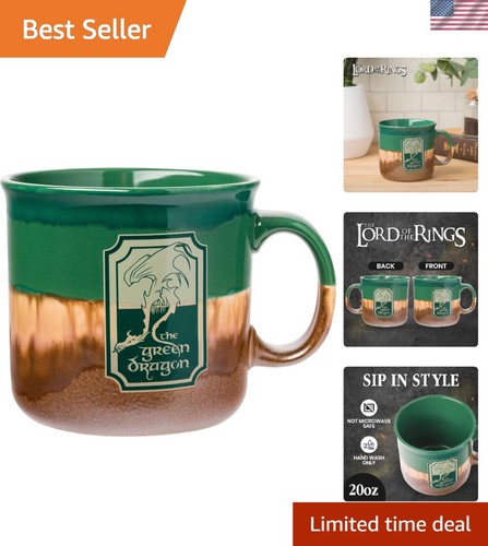 Ceramic green dragon 20oz - ceramic,