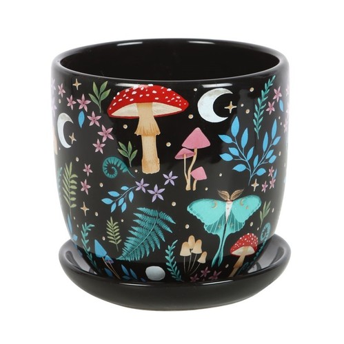 Dark forest ceramic plant - plant, pot