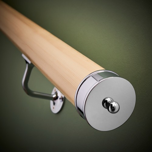 Silver effect handrail end - , cap