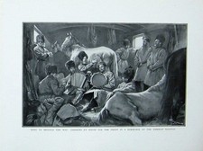 Old Antique Print Cossacks Siberian Railway Horse-Box Russo-Japanese War