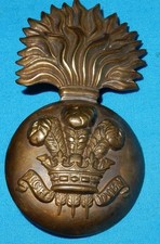 THE ROYAL WELSH FUSILIERS REGIMENT BRITISH MILITARY GLENGARRY CAP BADGE 2 LUGS