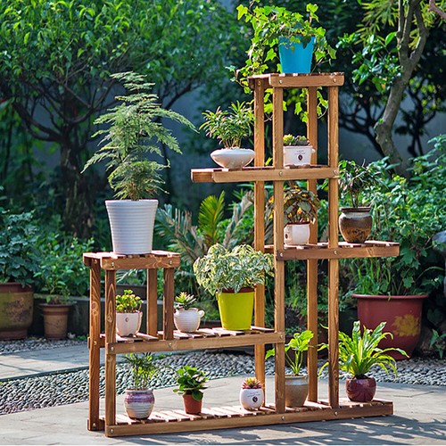 Step design wooden - step, plant