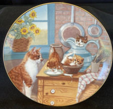 Country Kitties Hamilton Collection "Table Manners" Plate - 1988 with COA