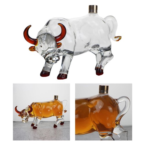 Decanter glass bottle bull - decanter,