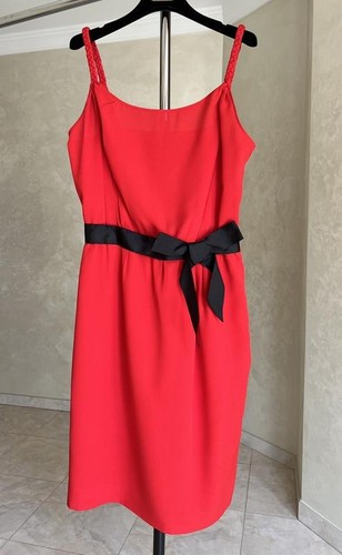 Women moschino dress red silk - moschino,