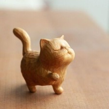 Hand carved wooden - hand-carved, cat