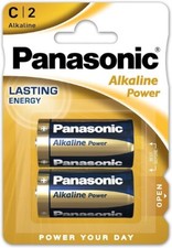 PANASONIC Alkaline Power Batteries 2 x C 1.5V SIZE LR14 Cell Battery