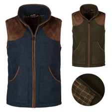 Mens Fleece Gilet Check Lined