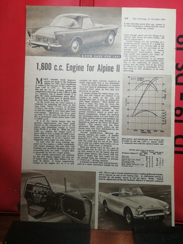 Sunbeam alpine 1600cc 1960 - sunbeam, ii