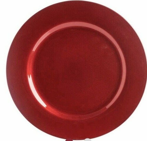 Red glitter charger plate - red,