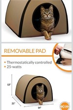 K&H PET PRODUCTS Thermo Mod Kitty Shelter Waterproof Outdoor Heated Cat House