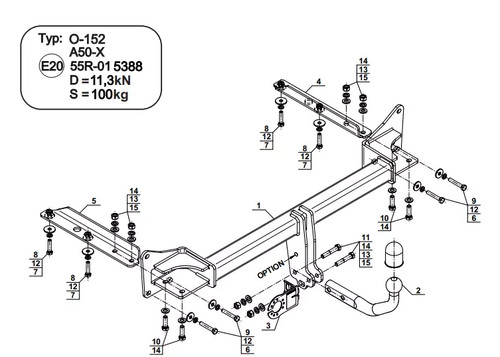 Swan neck tow bar for - bar,