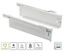 Kitchen Metal Drawer Box Sides / Kitchen Roller Runners (all sizes) White