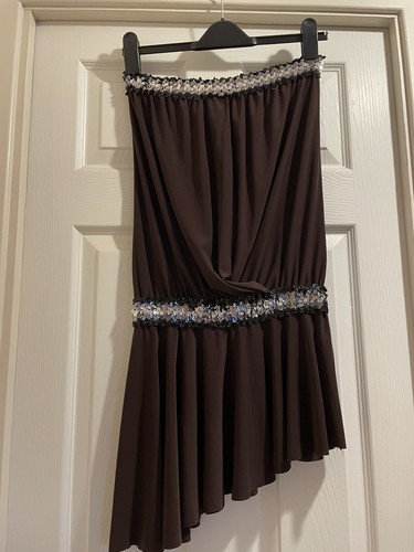 Strapless dress brown - strapless,