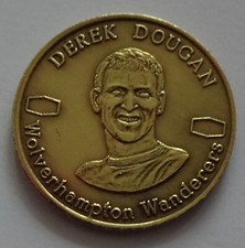 1969 TEXACO FAMOUS FOOTBALLERS COIN - DEREK DOUGAN WOLVES Very Good 