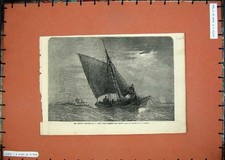 Original Old Antique Print
