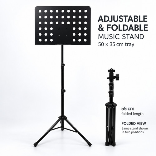 Adjustable folding music stand - adjustable,