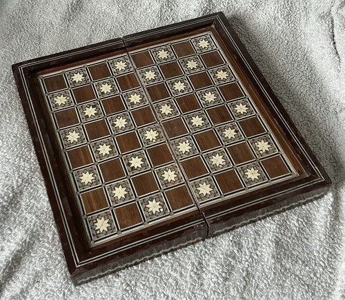 Vintage folding wooden chess - vintage,