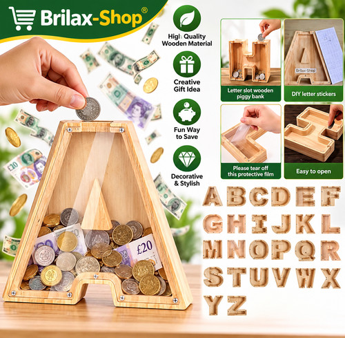 Letter wooden piggy - a-z,