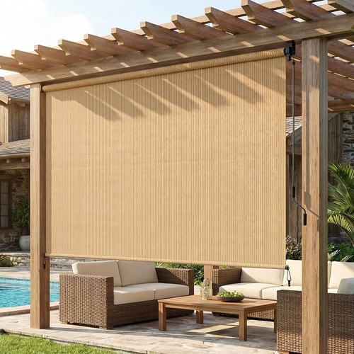 Patio roller sun shade - sun, up