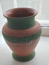 Attractive Terracotta Vase, Hand Decorated