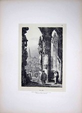 Old Antique Print Samuel Prout Sketch Street Scen Ulm Architecture Rimell