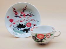 Antique Worcester Porcelain Saucer Coffee Cup Kempthorne Pattern 18th Century