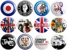 Mod - Various Designs - BUTTON PIN BADGES 25mm 1 INCH | Jam Who Paul Weller