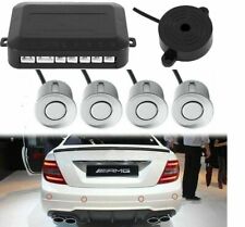 4x Silver Parking Sensors Car Reverse Backup Rear Radar Alert System Buzzer KIT