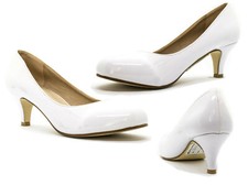 WOMENS LADIES LOW KITTEN HEEL
