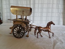 Brass horse & wagon, cart