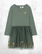 Girl’s John Lewis Tulle Dress Sequin Star Tulle Party Cotton Jersey RRP £28