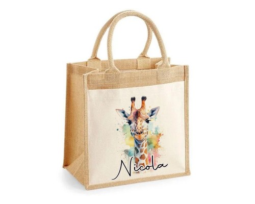 Giraffe jute bag - jute,