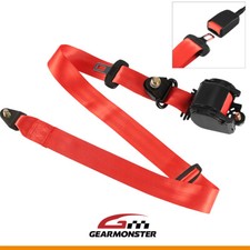 Red 3 Point Seat Belts 3.5m Adjustable For Ford Tansit Custom Courier UK SELLER